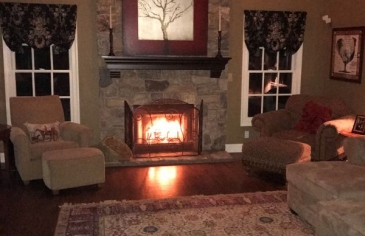 Inside fireplace